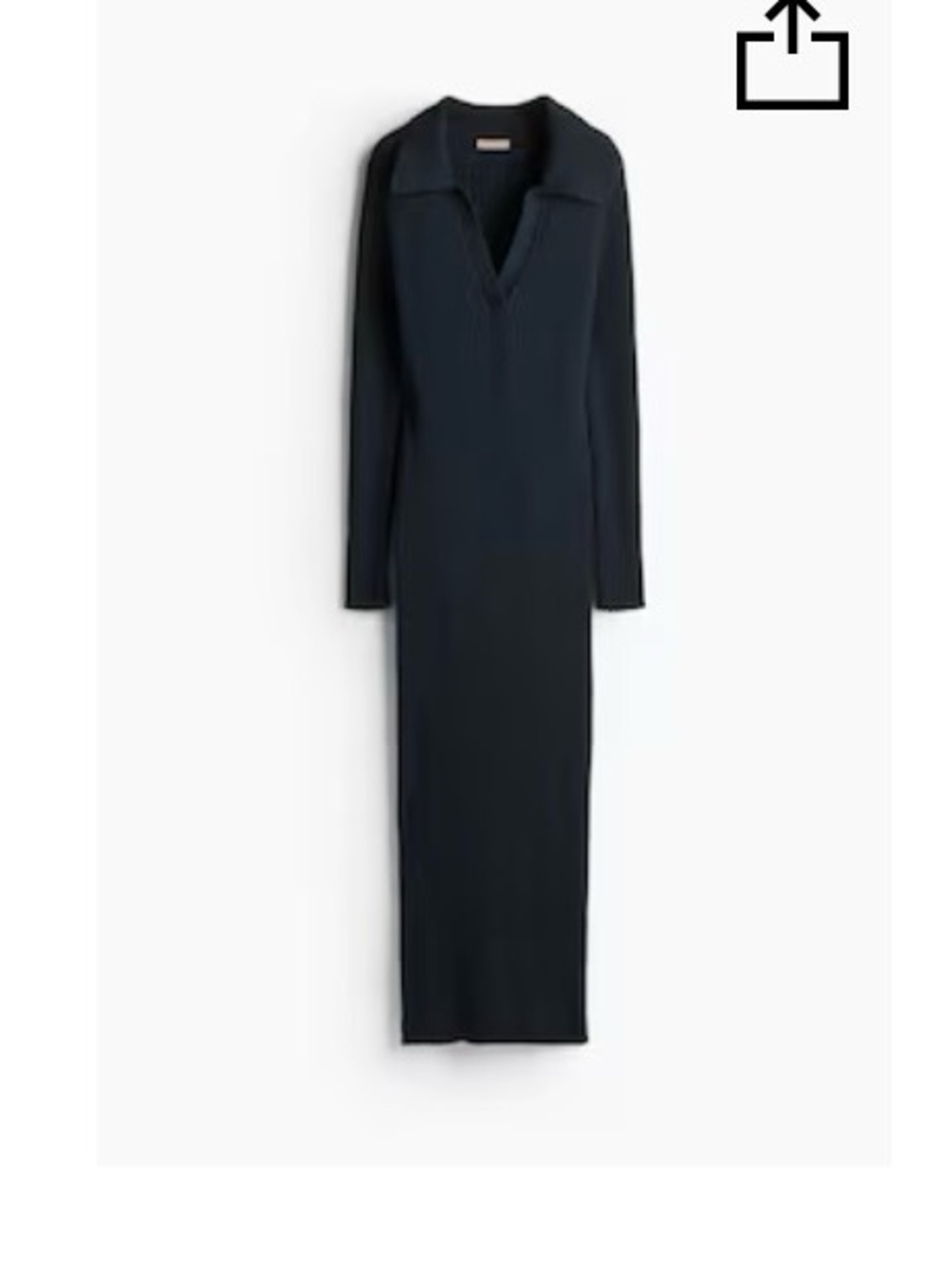 H&M - rib knit dress with collar - Sz L